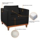 Ver imagem 7 de Kit Sofá 3 Lugares e 2 Poltronas Europa 180 cm Estilo Conforto e Elegância Suede Preto - ADJ Decor