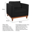 Ver imagem 5 de Kit Sofá 3 Lugares e 2 Poltronas Europa 180 cm Estilo Conforto e Elegância Suede Preto - ADJ Decor