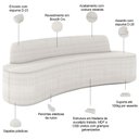 Ver imagem 4 de Sofá 3 Lugares Curvo Sala de Estar Living Cancún D02 Bouclê Cru 180cm A-445 - Lyam Decor