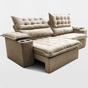 Ver imagem 6 de Sofá Retrátil e Reclinável 2,80m Molas Ensacadas Dream Velusoft Bege Cama Inbox