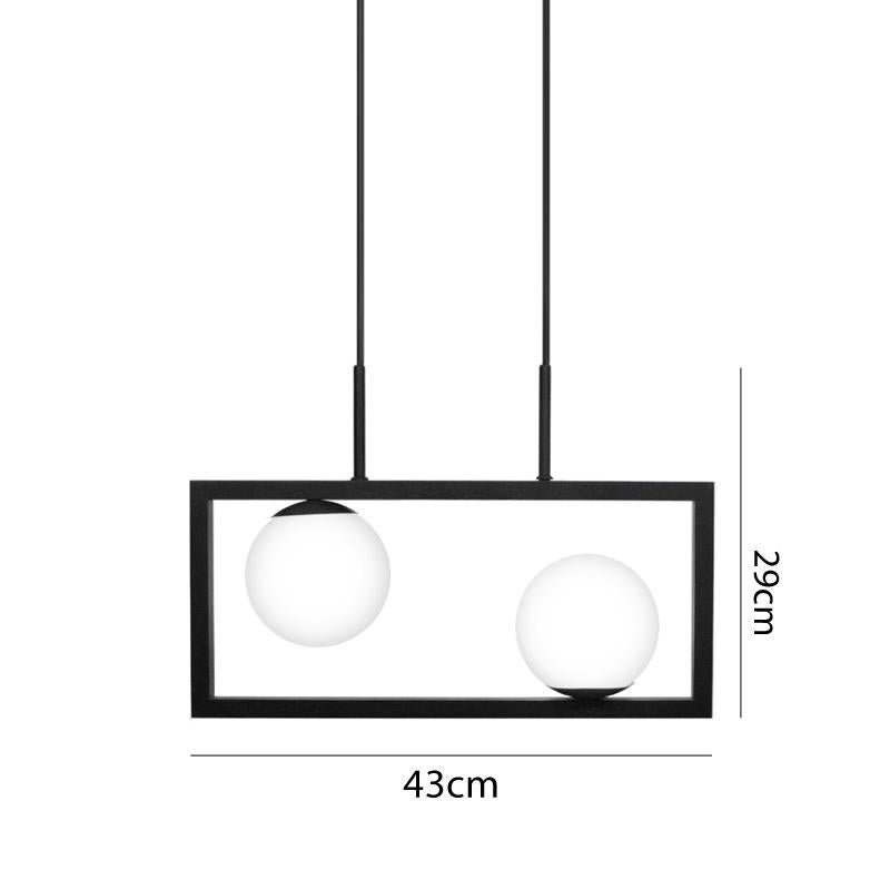 Pendente Painting na Cor Preto com 2 Globos Brancos Fosco para 2 Lâmpadas G9 de LED - 7