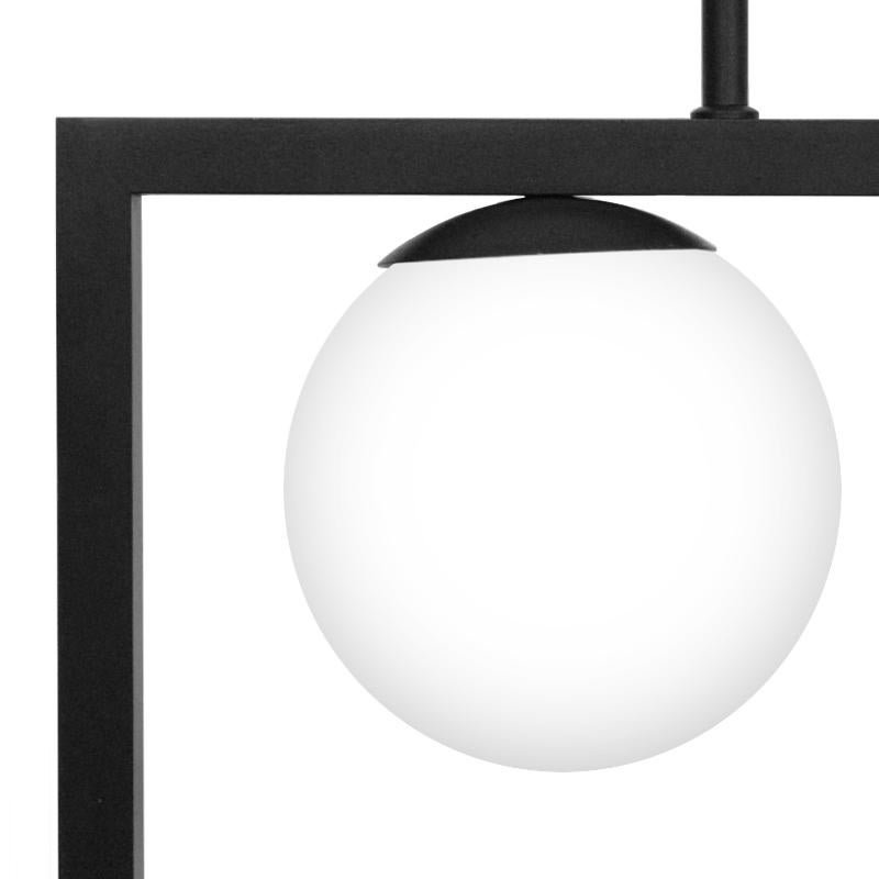 Pendente Painting na Cor Preto com 2 Globos Brancos Fosco para 2 Lâmpadas G9 de LED - 5