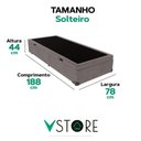 Ver imagem 3 de Cama Box Baú Solteiro Cinza V-store 78x188x44