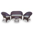 Ver imagem 1 de Conjunto de Sofá Fibra Sintética Bali Promo - 1 Sofá 2L + 2 Poltronas + 1 Mesa Centro - Tecido Caban
