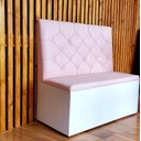 Ver imagem 1 de Poltrosa Sofa Booth 1,10cm Rosa e Braco Capitone Duplo Sku231