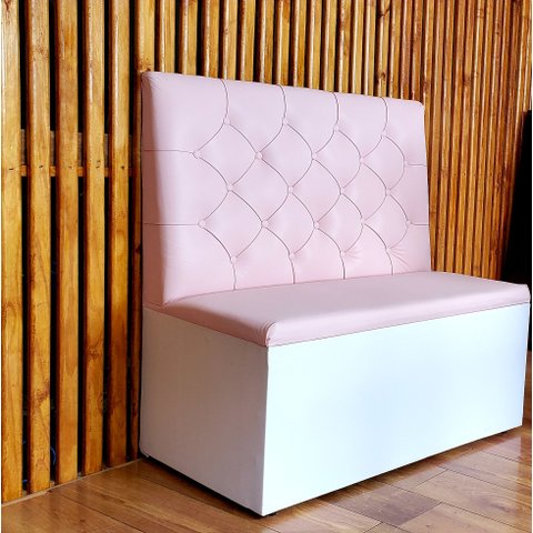 Poltrosa Sofa Booth 1,10cm Rosa e Braco Capitone Duplo Sku231