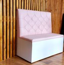 Ver imagem 1 de Poltrosa Sofa Booth 1,10cm Rosa e Braco Capitone Duplo Sku231
