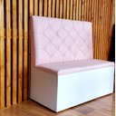 Ver imagem 2 de Poltrosa Sofa Booth 1,10cm Rosa e Braco Capitone Duplo Sku231