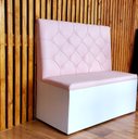 Ver imagem 2 de Poltrosa Sofa Booth 1,10cm Rosa e Braco Capitone Duplo Sku231
