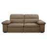 Sofa Retratil Reclinavel 2 Lugares 2,50m Crystal Veludo Capuccino Lansofbr Lansof Brasil - 3
