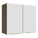 Ver imagem 1 de Armário Aéreo Madesa Lux 80 cm 2 Portas Rustic/Branco Veludo
