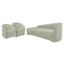 Ver imagem 1 de Kit Sofá Curvo França 180cm L.e e 2 Poltronas Luiza Max Conforto, Bouclé Verde Oliva