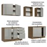Armário de Cozinha Completa 240cm Rustic/Cinza Lux Madesa 05 - 5