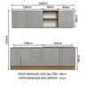 Armário de Cozinha Completa 240cm Rustic/Cinza Lux Madesa 05 - 4