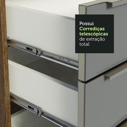 Armário de Cozinha Completa 240cm Rustic/Cinza Lux Madesa 05 - 7