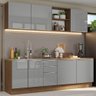 Armário de Cozinha Completa 240cm Rustic/Cinza Lux Madesa 05 - 2