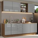 Ver imagem 1 de Armário de Cozinha Completa 240cm Rustic/Cinza Lux Madesa 05