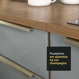Armário de Cozinha Completa 240cm Rustic/Cinza Lux Madesa 05 - 9