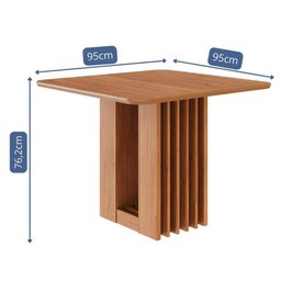 Mesa de Jantar Quadrada Ariela 95x95 Cinamomo com Tampo em Mdf - Cimol Móveis - 3
