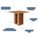 Ver imagem 2 de Mesa de Jantar Quadrada Ariela 95x95 Cinamomo com Tampo em Mdf - Cimol Móveis