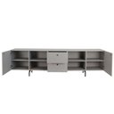 Ver imagem 2 de Rack Tube 2 Portas 2 Gavetas 2 Nichos 2200x616x417 Beton Matt - Mdf Arauco