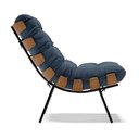 Ver imagem 4 de Kit 02 Poltronas Costela Suede Azul Marinho Base Metálica Preto - D’Rossi