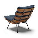 Ver imagem 5 de Kit 02 Poltronas Costela Suede Azul Marinho Base Metálica Preto - D’Rossi