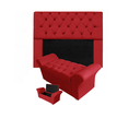 Ver imagem 1 de Jogo Cabeceira Mirage e Calçadeira Baú Veneza Casal 140 cm Suede Vermelho - LM DECOR