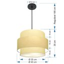 Ver imagem 2 de Lustre para Sala de Jantar Vivare Md-4392 Cúpula em Tecido 40cm Lustres Vivare Algodão-crú Bivolt