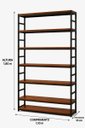 Ver imagem 4 de Estante Multiuso Organizador Livreiro Estilo Industrial 180x110 Preto Imbuia