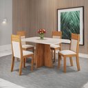 Ver imagem 1 de Mesa de Jantar 4 Lugares Vivere Mel/Blonde/Bronze - Viero Móveis