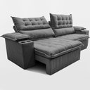 Ver imagem 6 de Sofá Retrátil e Reclinável 2,80m Molas Ensacadas Dream Velusoft Cinza Cama Inbox