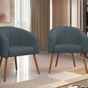 Ver imagem 1 de Kit 2 Poltronas Decorativas com Pés em Madeira Marselha