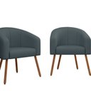 Ver imagem 2 de Kit 2 Poltronas Decorativas com Pés em Madeira Marselha