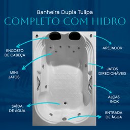 Banheira Dupla Tulipa Completa com Hidro em Acrílico 2.0 - 4