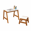 Ver imagem 2 de Conjunto Infantil Mesa Banquinho Resistente Pés Madeira Tampo Assento MDF Branco