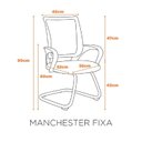 Ver imagem 4 de Cadeira Escritório Interlocutor Fixa Tela Mesh Manchester Preto