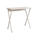 Ver imagem 1 de Mesa de Escritório X 80x46 para Trabalho e Estudo com Base em Ferro - Ferro Branco Tampo Branco