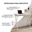 Ver imagem 4 de Mesa de Escritório X 80x46 para Trabalho e Estudo com Base em Ferro - Ferro Branco Tampo Branco