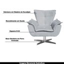 Ver imagem 3 de Kit 2 Poltronas Decorativas Base Giratória Cromada Charger Suede Cinza - Gran Belo