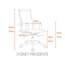 Ver imagem 4 de Cadeira Escritório Presidente Giratória Aço Cromado Sidney