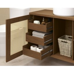 Gabinete para Banheiro com Tela Rattan Taj Mahal - 2