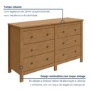 Ver imagem 6 de Cômoda para Quarto 6 Gavetas Estilo Clássico MDF Maggiore New 162cm Marrom Amêndoa Clean