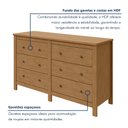 Ver imagem 7 de Cômoda para Quarto 6 Gavetas Estilo Clássico MDF Maggiore New 162cm Marrom Amêndoa Clean