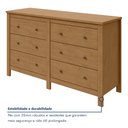 Ver imagem 5 de Cômoda para Quarto 6 Gavetas Estilo Clássico MDF Maggiore New 162cm Marrom Amêndoa Clean