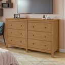 Ver imagem 1 de Cômoda para Quarto 6 Gavetas Estilo Clássico MDF Maggiore New 162cm Marrom Amêndoa Clean