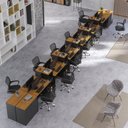 Ver imagem 1 de Estação de Trabalho 12 Lugares Office Noruega 12 Mesas 10 Armários 4 Aparador - Via Nossa -