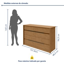 Cômoda 8 Gavetas Urban Espresso Móveis - 7