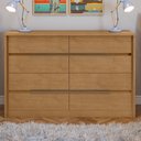 Ver imagem 1 de Cômoda para Quarto 8 Gavetas MDF Urban 151cm Espresso Móveis Marrom Amêndoa Clean
