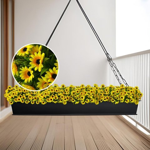 18 Flores Artificial Margarida Amarela Premium Decoração Jardim, Floreiras, Varanda e Casa Realista